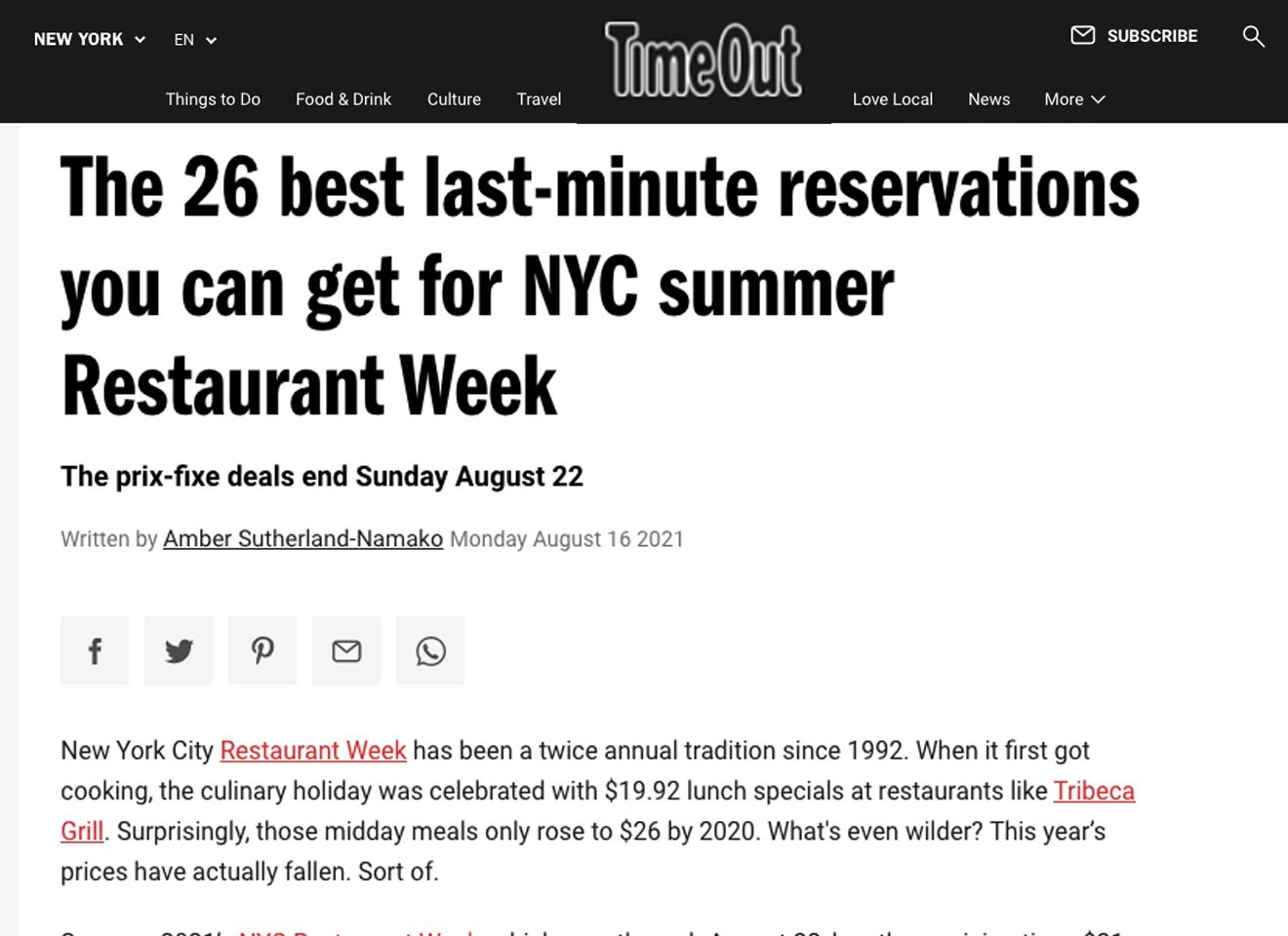 The 26 Best Last-Minute Reservations for NYC Summer Restaurant Week
